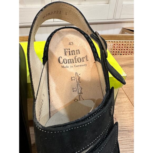 Finn Mens Comfort Sylt Sandal Black Nubuck Size 9.5/10 US 43 EU NIB Soft Footbed - Picture 8 of 15
